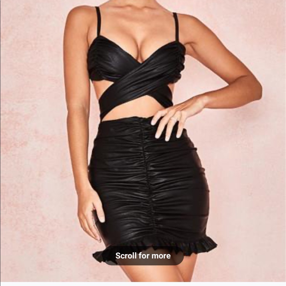 House of CB black leather Thalia dress